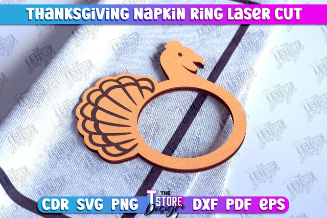 Thanksgiving Napkin Rings | Holidays Dinner | Adornment Dining Table | CNC File SVG The T Store Design 