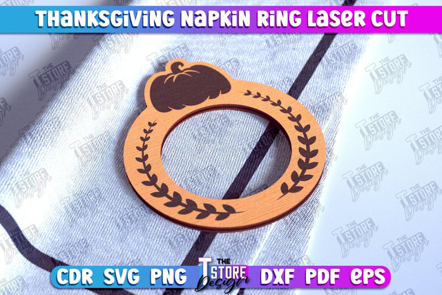 Thanksgiving Napkin Rings | Holidays Dinner | Adornment Dining Table | CNC File SVG The T Store Design 