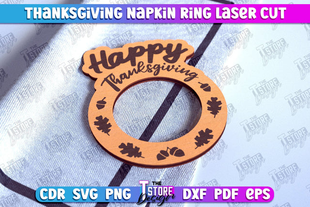 Thanksgiving Napkin Rings | Holidays Dinner | Adornment Dining Table | CNC File SVG The T Store Design 