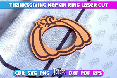 Thanksgiving Napkin Rings | Holidays Dinner | Adornment Dining Table | CNC File SVG The T Store Design 