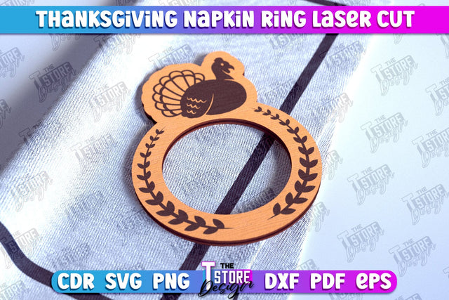 Thanksgiving Napkin Rings | Holidays Dinner | Adornment Dining Table | CNC File SVG The T Store Design 