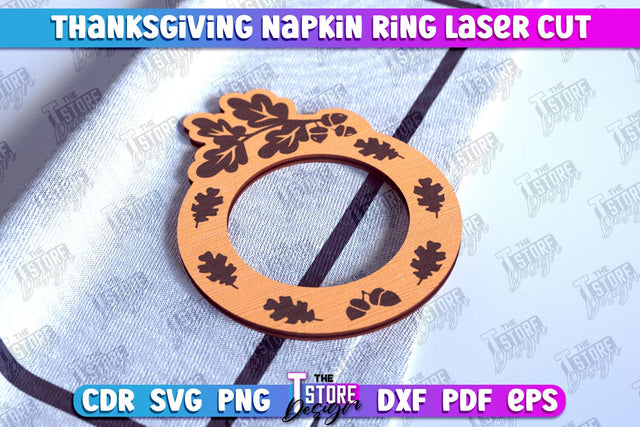 Thanksgiving Napkin Rings | Holidays Dinner | Adornment Dining Table | CNC File SVG The T Store Design 