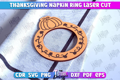 Thanksgiving Napkin Rings | Holidays Dinner | Adornment Dining Table | CNC File SVG The T Store Design 
