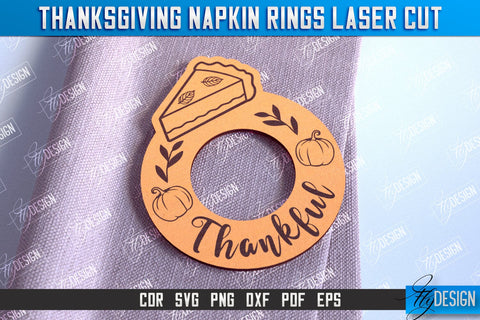 Thanksgiving Napkin Rings v.1 Bundle | Holidays Dinner | Adornment Dining Table | CNC Files SVG Fly Design 