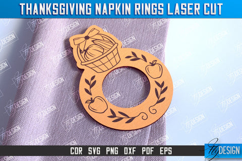 Thanksgiving Napkin Rings v.1 Bundle | Holidays Dinner | Adornment Dining Table | CNC Files SVG Fly Design 