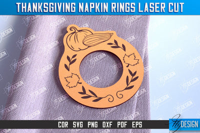 Thanksgiving Napkin Rings v.1 | Holidays Dinner | Adornment Dining Table | CNC File SVG Fly Design 