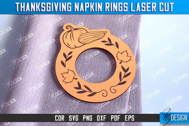 Thanksgiving Napkin Rings v.1 | Holidays Dinner | Adornment Dining Table | CNC File SVG Fly Design 