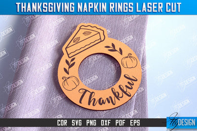 Thanksgiving Napkin Rings v.1 | Holidays Dinner | Adornment Dining Table | CNC File SVG Fly Design 
