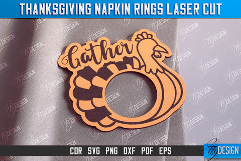 Thanksgiving Napkin Rings v.2 Bundle | Holidays Dinner | Adornment Dining Table | CNC Files SVG Fly Design 