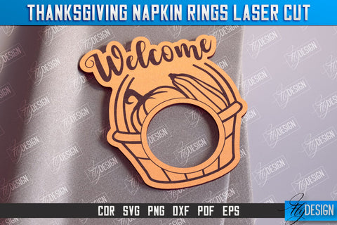 Thanksgiving Napkin Rings v.2 Bundle | Holidays Dinner | Adornment Dining Table | CNC Files SVG Fly Design 