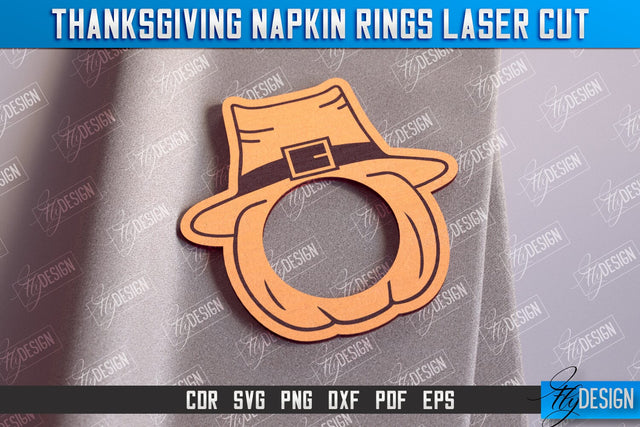 Thanksgiving Napkin Rings v.2 | Holidays Dinner | Adornment Dining Table | CNC File SVG Fly Design 