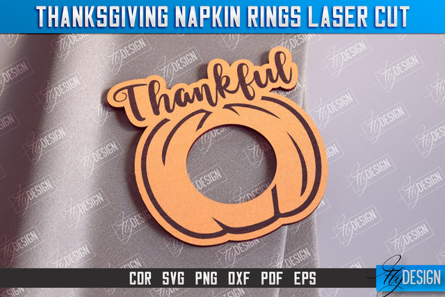 Thanksgiving Napkin Rings v.2 | Holidays Dinner | Adornment Dining Table | CNC File SVG Fly Design 