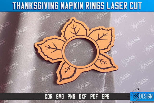 Thanksgiving Napkin Rings v.2 | Holidays Dinner | Adornment Dining Table | CNC File SVG Fly Design 