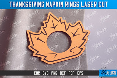 Thanksgiving Napkin Rings v.2 | Holidays Dinner | Adornment Dining Table | CNC File SVG Fly Design 