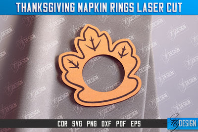 Thanksgiving Napkin Rings v.2 | Holidays Dinner | Adornment Dining Table | CNC File SVG Fly Design 
