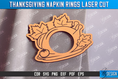 Thanksgiving Napkin Rings v.2 | Holidays Dinner | Adornment Dining Table | CNC File SVG Fly Design 