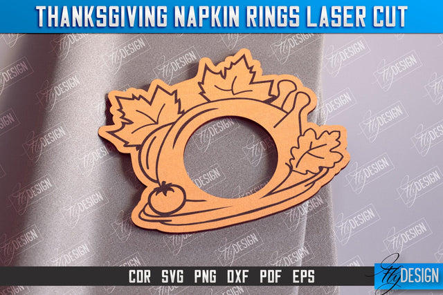 Thanksgiving Napkin Rings v.2 | Holidays Dinner | Adornment Dining Table | CNC File SVG Fly Design 