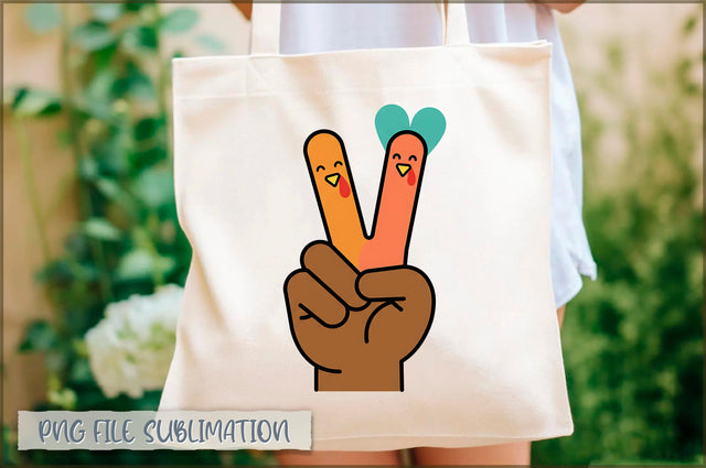 Thanksgiving Peace Turkey Tote Bag Sublimation Shetara Begum 