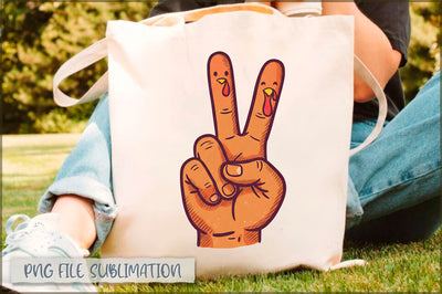 Thanksgiving Peace Turkey Tote Bag Sublimation Shetara Begum 
