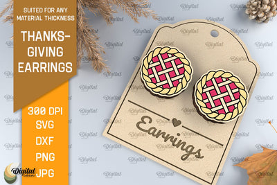 Thanksgiving Pie Earrings Laser Cut SVG Evgenyia Guschina 