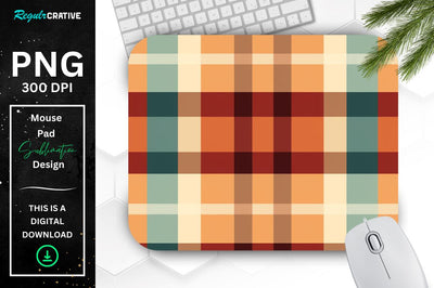 Thanksgiving Plaid Pattern Mouse Pad Sublimation Regulrcrative 