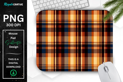 Thanksgiving Plaid Pattern Mouse Pad Sublimation Regulrcrative 