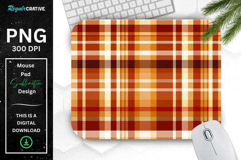 Thanksgiving Plaid Pattern Mouse Pad Sublimation Regulrcrative 