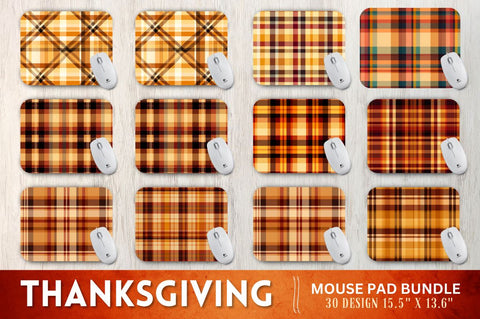 Thanksgiving Plaid Pattern Mouse Pad Sublimation Regulrcrative 