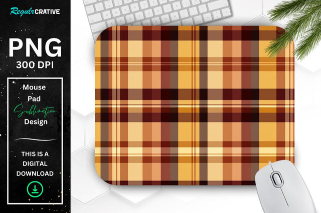 Thanksgiving Plaid Pattern Mouse Pad Sublimation Regulrcrative 