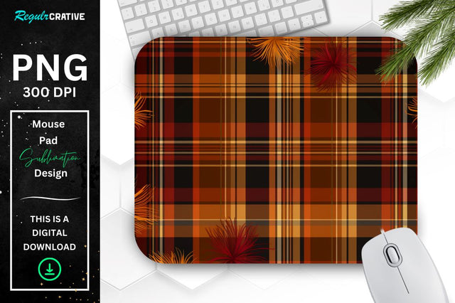 Thanksgiving Plaid Pattern Mouse Pad Sublimation Regulrcrative 