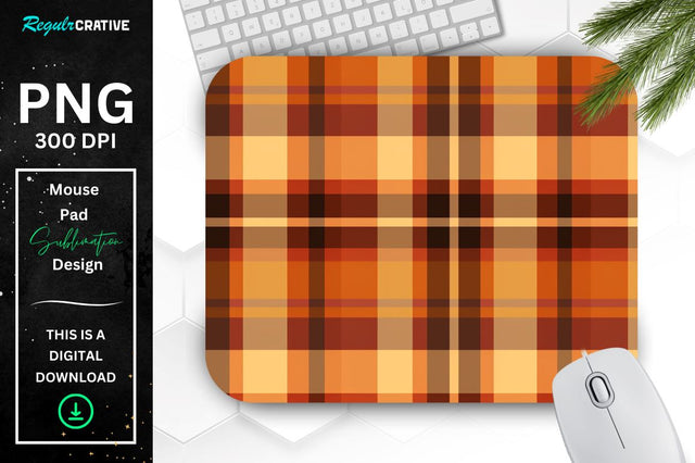 Thanksgiving Plaid Pattern Mouse Pad Sublimation Regulrcrative 