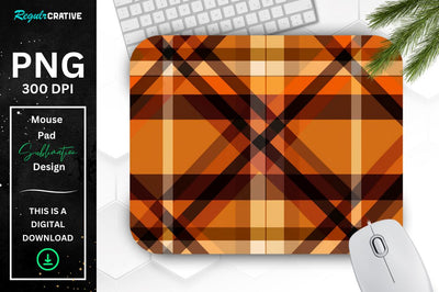 Thanksgiving Plaid Pattern Mouse Pad Sublimation Regulrcrative 