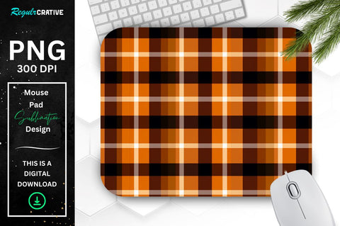 Thanksgiving Plaid Pattern Mouse Pad Sublimation Regulrcrative 