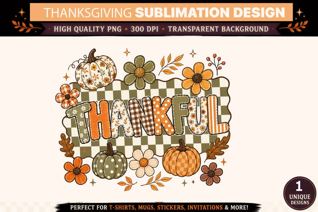 Thanksgiving PNG, Thankful Thanksgiving Sublimation Design, Thanksgiving Pumpkin Pie Coffee Fall Shirt, Autumn T-Shirt, DTF Transfer, Cricut, Mug, Tumbler, Instant Download Sublimation BlackCatsMedia 
