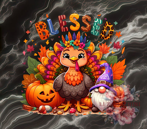 Thanksgiving PNG, Turkey Clipart, Pumpkin Digital Download, Blessed Sublimation, Fall Decor, Thanksgiving Art, Holiday Graphics, Autumn Printables Sublimation Li Zamperini 