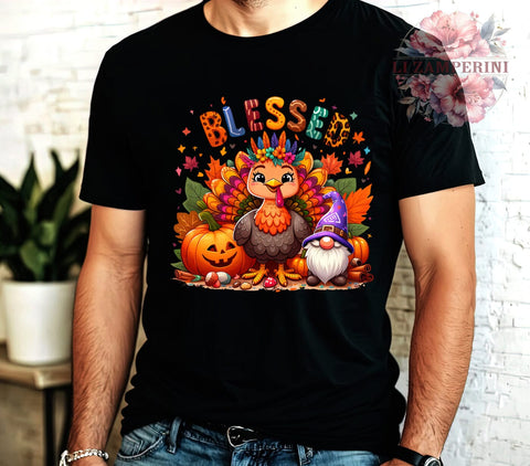 Thanksgiving PNG, Turkey Clipart, Pumpkin Digital Download, Blessed Sublimation, Fall Decor, Thanksgiving Art, Holiday Graphics, Autumn Printables Sublimation Li Zamperini 