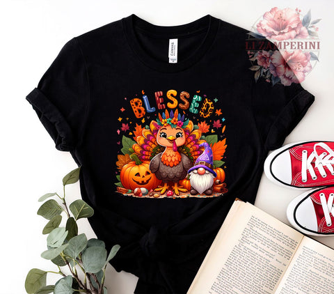 Thanksgiving PNG, Turkey Clipart, Pumpkin Digital Download, Blessed Sublimation, Fall Decor, Thanksgiving Art, Holiday Graphics, Autumn Printables Sublimation Li Zamperini 