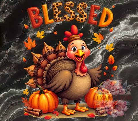 Thanksgiving PNG, Turkey Clipart, Pumpkin Digital Download, Blessed Sublimation, Fall Decor, Thanksgiving Art, Holiday Graphics, Autumn Printables Sublimation Li Zamperini 