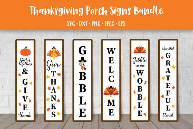 Thanksgiving Porch Sign Bundle. Fall vertical signs SVG SVG LaBelezoka 
