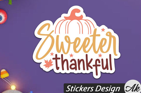 Thanksgiving Stickers Bundle SVG akazaddesign 