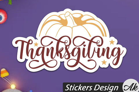 Thanksgiving Stickers Design SVG akazaddesign 