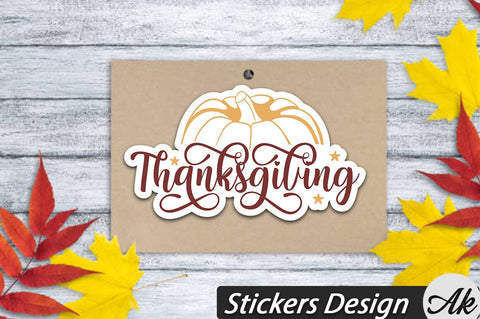Thanksgiving Stickers Design SVG akazaddesign 