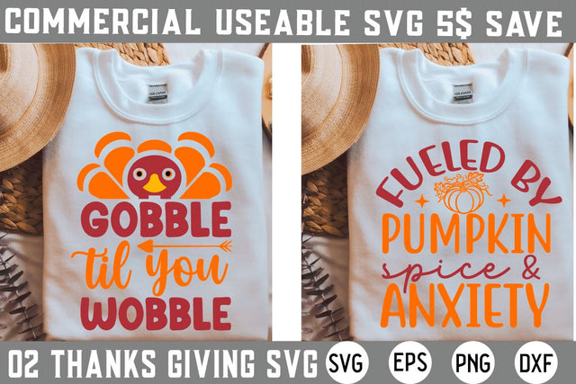 Thanksgiving Svg Bundle, Fall Svg, Thankful Svg, Pumpkin Svg, Turkey Svg, Gobble, Thanksgiving Png, Svg Files for Cricut, Sublimation SVG BB Type Studios 