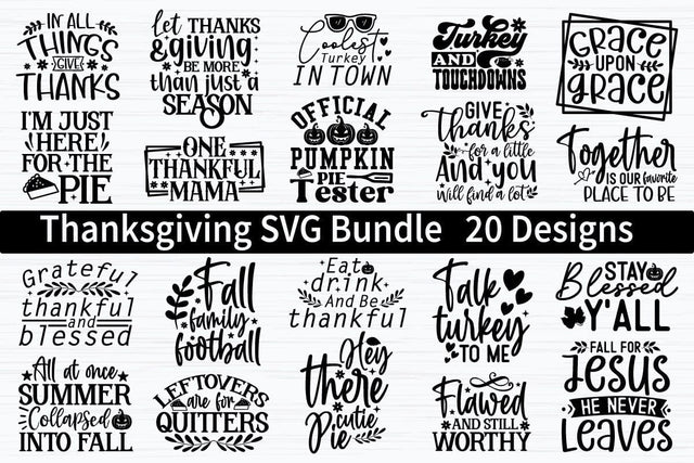 Thanksgiving SVG Bundle SVG akazaddesign 