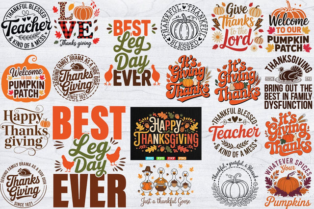 Thanksgiving Svg Bundle, Turkey Day Shirts, Thanksgiving Dinner, Pumpkin Svg SVG Creativeart88 