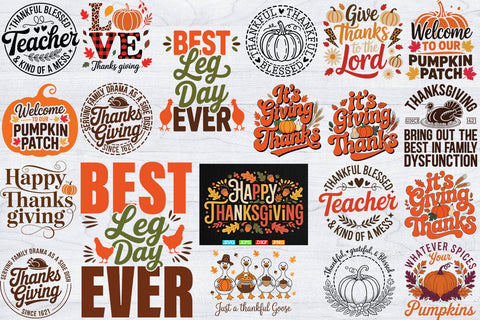 Thanksgiving Svg Bundle, Turkey Day Shirts, Thanksgiving Dinner, Pumpkin Svg SVG Creativeart88 