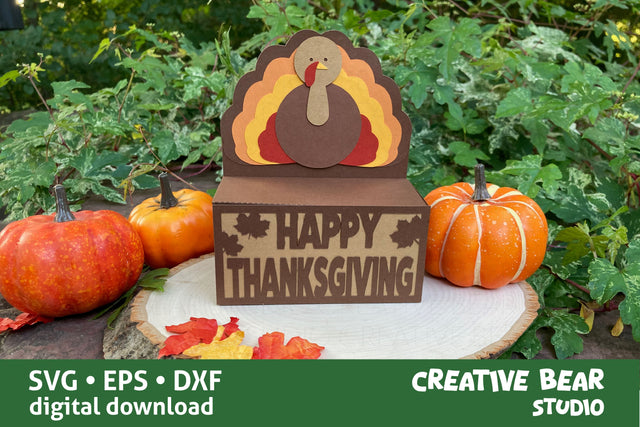 Thanksgiving Treat Favor Box SVG Creative Bear Studio 