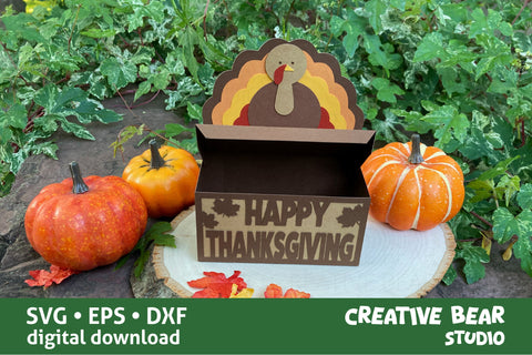 Thanksgiving Treat Favor Box SVG Creative Bear Studio 
