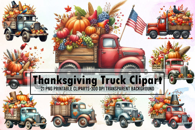 Thanksgiving Truck Sublimation Clipart Sublimation designartist 