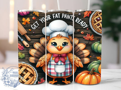 Thanksgiving Tumbler, Cute Turkey Design, 20oz Sublimation, Fall Drinkware, Turkey Wrap, Holiday Tumblers, Thanksgiving Decor, Festive Drinkware Sublimation ToriDesigns 